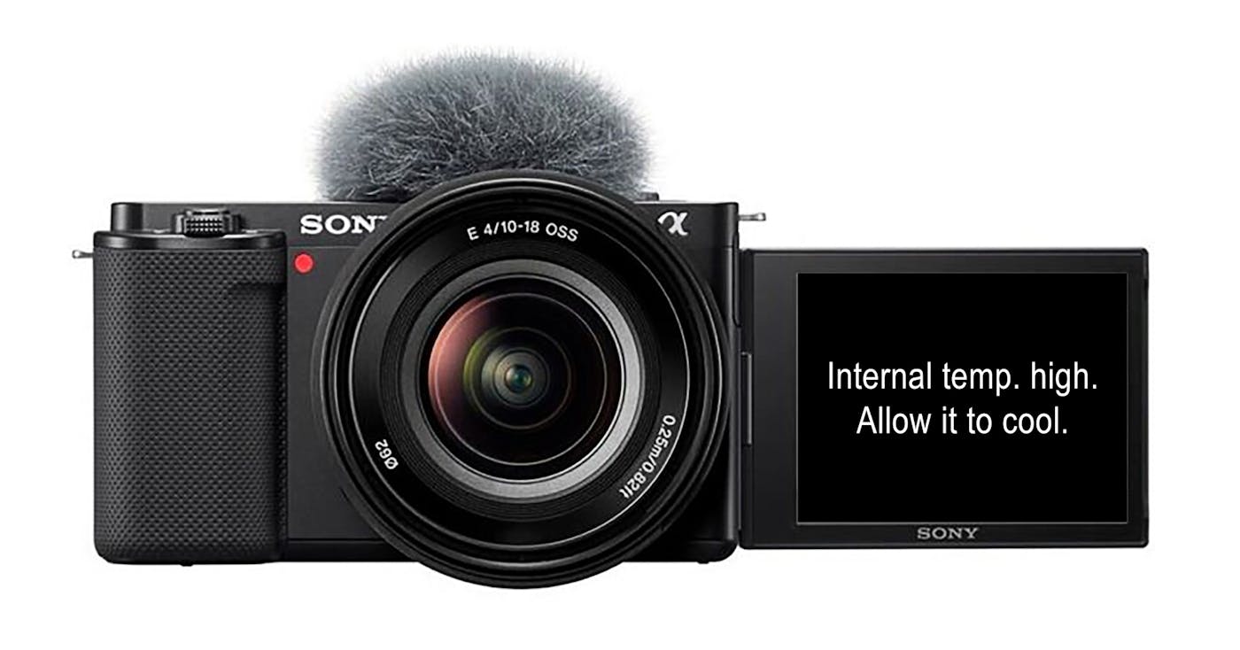 Internal temp. high. Allow it to cool. Sony ZV-E10